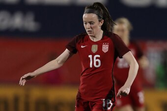 Apr 6, 2017; Frisco, TX, USA; USA midfielder Rose Lavelle (16) controls the ball in the first half against Russia at Toyota Stadium. Mandatory Credit: Matthew Emmons-USA TODAY Sports