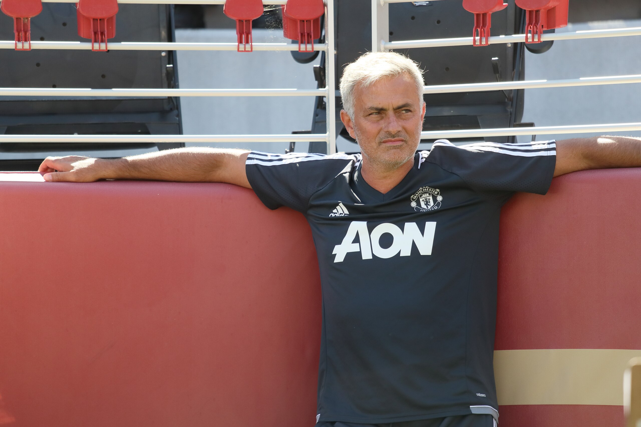 SANTA CLARA, CA - JULY 23: Jose Mourinho the head coach / manager of Manchester United during the International Champions Cup 2017 match between Real Madrid v Manchester United at Levi'a Stadium on July 23, 2017 in Santa Clara, California. (Photo by Matth