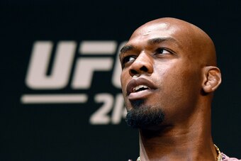 LOS ANGELES, CA - JULY 26: Jon Jones looks on during the UFC 214-Press Conference with Daniel Cormier July 26, 2017, in Los Angeles, California. (Photo by Kevork Djansezian/Zuffa LLC via Getty Images) LOS ANGELES, CA - JULY 26: Jon Jones looks on during the UFC 214-Press Conference with Daniel Cormier July 26, 2017, in Los Angeles, California. (Photo by Kevork Djansezian/Zuffa LLC via Getty Images)