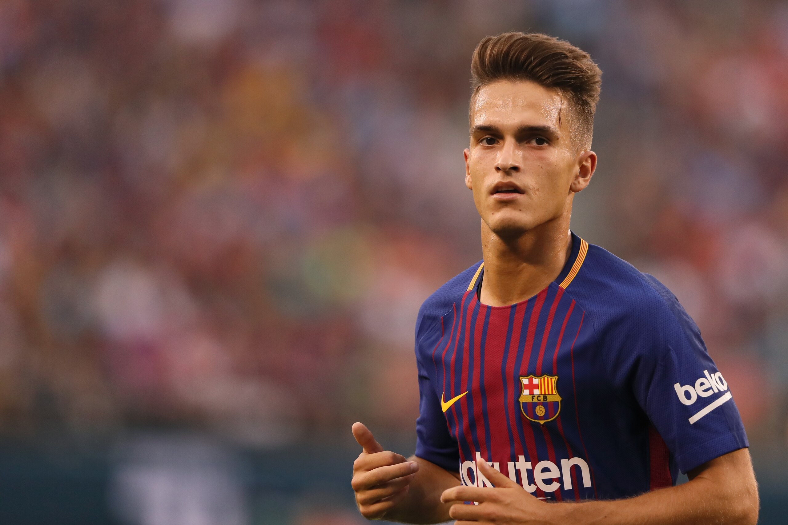 EAST RUTHERFORD, NJ - JULY 22: Denis Suarez of FC Barcelona during the International Champions Cup 2017 match between Juventus and FC Barcelona at MetLife Stadium on July 22, 2017 in East Rutherford, New Jersey. (Photo by Matthew Ashton - AMA/Getty Images