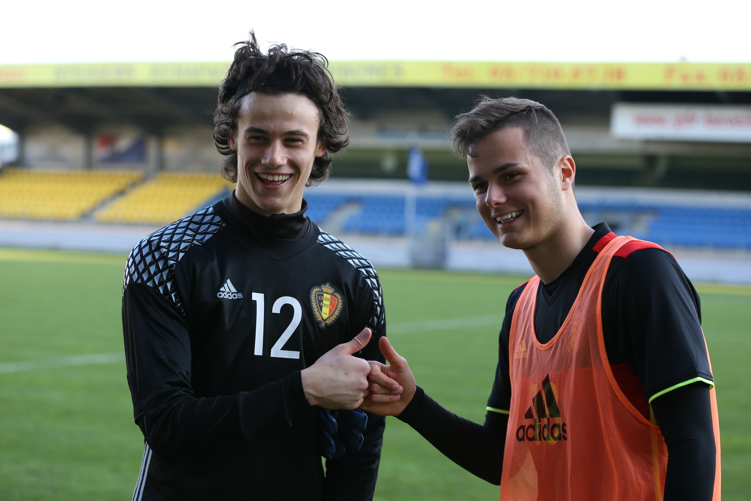 20170323 - Beveren , Belgium / Uefa U19 Euro 2017 Qualifying Round : Sweden vs Belgium / Mile SVILAR - Zinho VANHEUSDEN - Vreugde Joie Celebration / Football Under 19 Red Devils / Rode Duivels / Diables Rouges / Belgique / Belgie / Zweden / Suede / Pictur