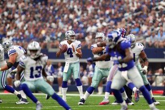 Prescott made his NFL debut against the Giants on September 11.