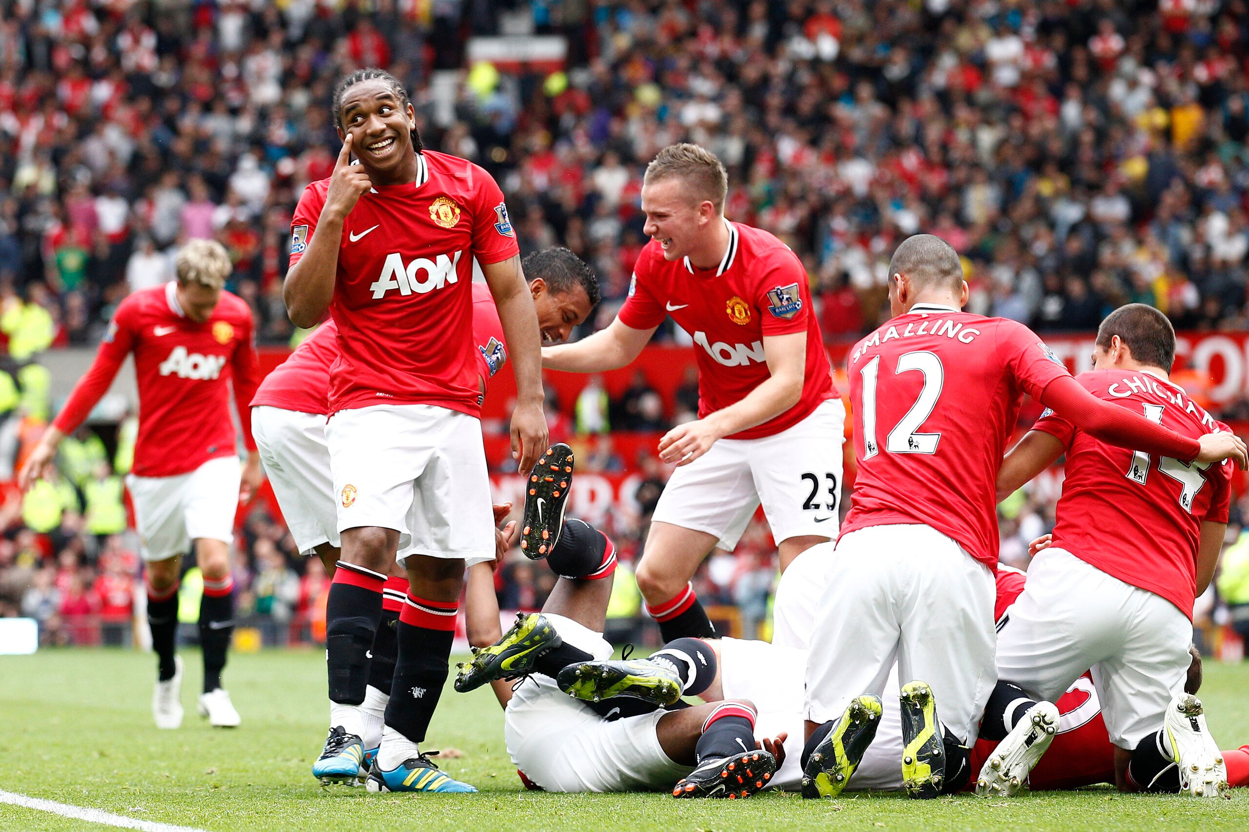 Anderson celebrates in his inimitable fashion.