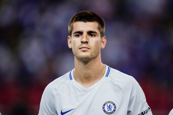 SINGAPORE, SINGAPORE - JULY 29: Chelsea Forward Alvaro Morata during the International Champions Cup 2017 match between FC Internazionale and Chelsea FC on July 29, 2017 in Singapore. (Photo by Power Sport Images/Getty Images)