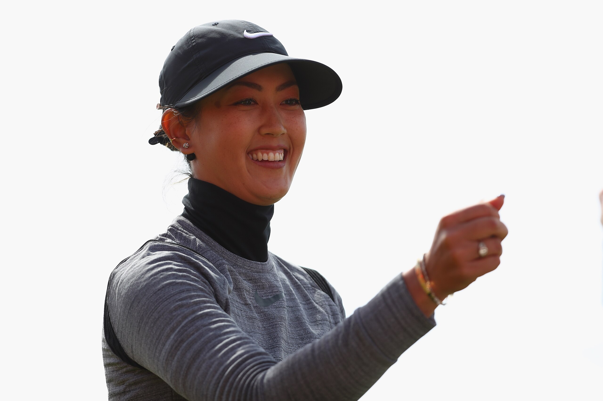 KINGSBARNS, SCOTLAND - AUGUST 03:  Michelle Wie of the United States celebrates her putt on the 18th green during the first round of the Ricoh Women's British Open at Kingsbarns Golf Links at Kingsbarns Golf Links on August 3, 2017 in Kingsbarns, Scotland