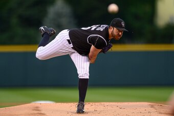 DENVER, CO - SEPTEMBER 30: Chad Bettis #35 of the Colorado Rockies pitches against the Milwaukee Brewers in the first inning of a game at Coors Field on September 30, 2016 in Denver, Colorado.  (Photo by Dustin Bradford/Getty Images)