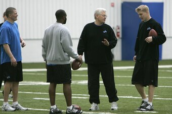 Though McCown didn't take a snap with the Lions, he credits then-Detroit offensive coordinator Mike Martz (second from right) with changing the way he sees the game.