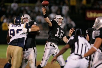 McCown went 2-7 while suffering 14 sacks in his one season with the Raiders.