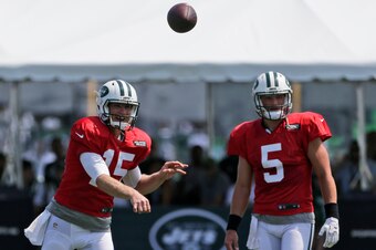 McCown was brought in by the Jets this past offseason to tutor 2016 second-round pick Christian Hackenberg (right).
