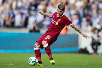 BERLIN, GERMANY - JULY 29:  Alberto Moreno of Liverpool FC runs with the ball during the Preseason Friendly match between Hertha BSC and FC Liverpool at Olympiastadion on July 29, 2017 in Berlin, Germany.  (Photo by Boris Streubel/Getty Images)