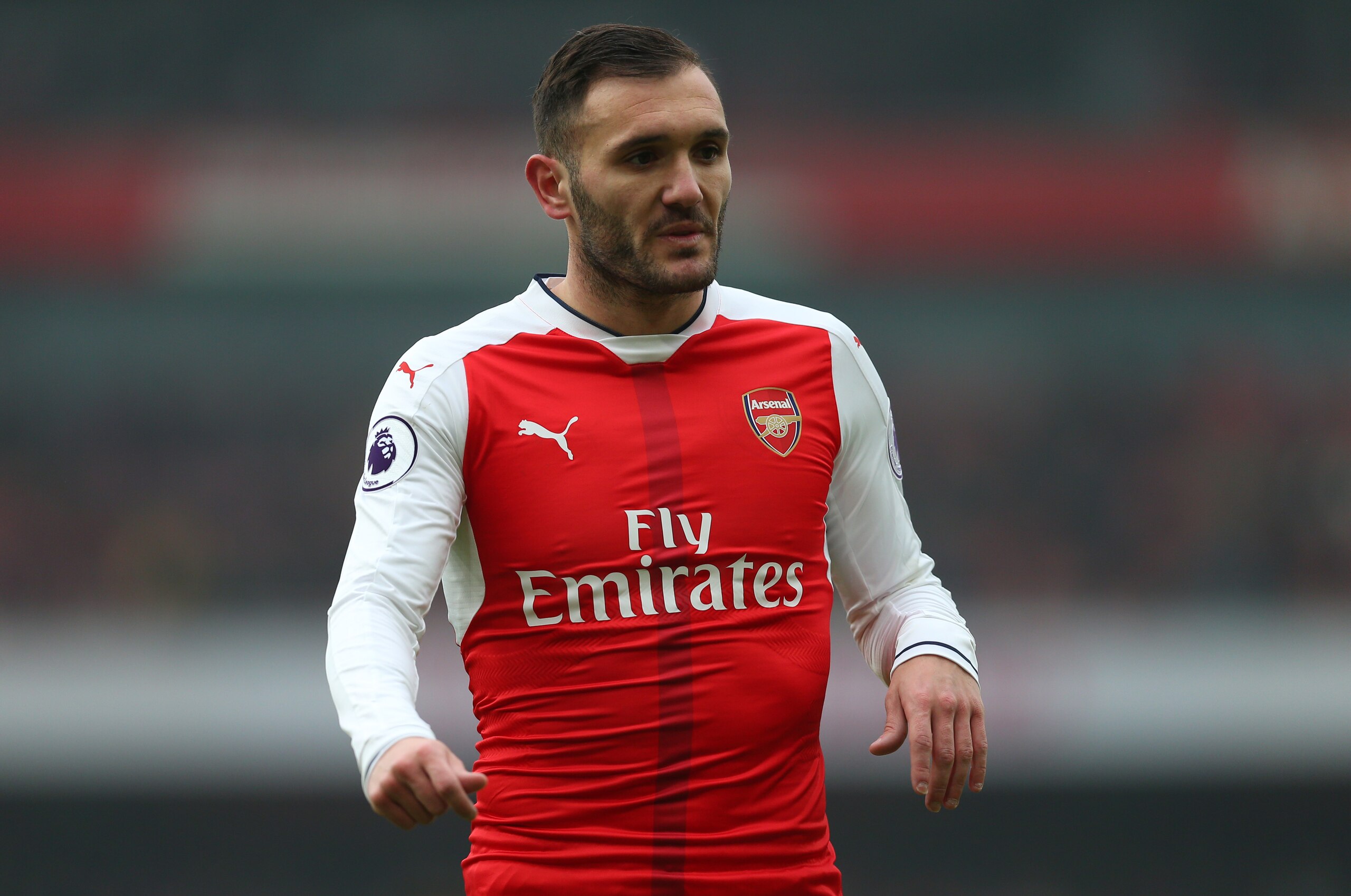 LONDON, ENGLAND - FEBRUARY 11: Lucas Perez of Arsenal during the Premier League match between Arsenal and Hull City at Emirates Stadium on February 11, 2017 in London, England. (Photo by Catherine Ivill - AMA/Getty Images)