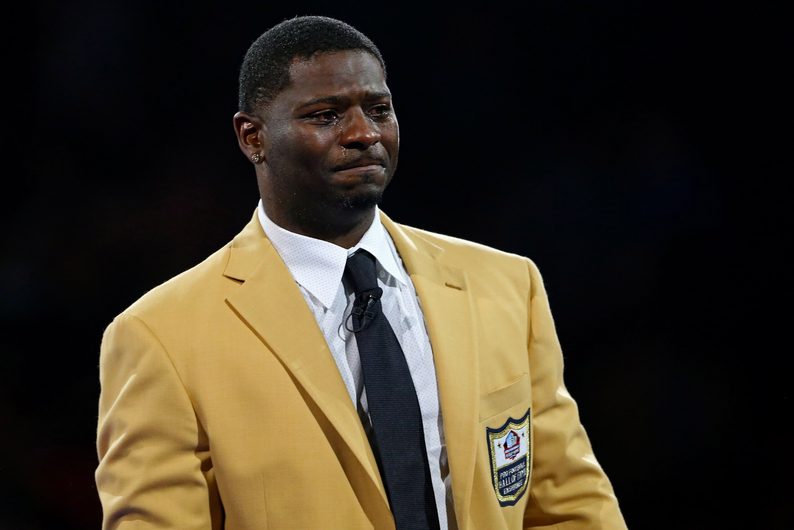 Aug 4, 2017; Canton, OH, USA; LaDainian Tomlinson reacts during the Pro Football Hall of Fame Game-Enshrinees' Gold Jacket Dinner at Canton Memorial Civic Center. Mandatory Credit: Aaron Doster-USA TODAY Sports