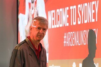 Arsenal manager Arsene Wenger arrives for a press conference in Sydney on July 11, 2017, ahead of two pre-season football friendly matches against Sydney FC on July 13 and Western Sydney Wanderers on July 15.
Wenger on July 11 insisted unsettled striker A