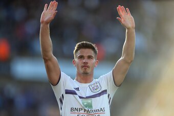 20170514 - Bruges , Belgium / Club Brugge v Rsc Anderlecht / Leander DENDONCKER - Jupiler Pro League Play-Off 1 Matchday 8 at the Jan Breydel stadium - Picture by Vincent Van Doornick / Isosport