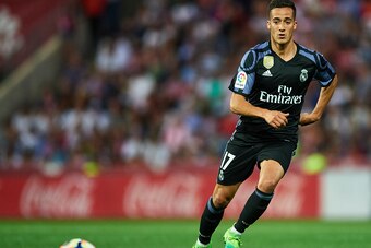 GRANADA, SPAIN - MAY 06: Lucas Vazquez of Real Madrid CF in action during the La Liga match between Granada CF v Real Madrid CF at Estadio Nuevo Los Carmenes on May 6, 2017 in Granada, Spain. (Photo by Aitor Alcalde/Getty Images) GRANADA, SPAIN - MAY 06: Lucas Vazquez of Real Madrid CF in action during the La Liga match between Granada CF v Real Madrid CF at Estadio Nuevo Los Carmenes on May 6, 2017 in Granada, Spain. (Photo by Aitor Alcalde/Getty Images)