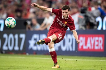 MUNICH, GERMANY - AUGUST 02:  Andy Robertson of Liverpool FC runs with the ball during the Audi Cup 2017 match between Liverpool FC and Atletico Madrid at Allianz Arena on August 2, 2017 in Munich, Germany.  (Photo by Boris Streubel/Getty Images)