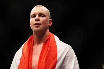 ROTTERDAM, NETHERLANDS - MAY 08:  Stefan Struve of the Netherlands celebrates victory over Antonio 'Bigfoot' Silva of Brazil after they compete in their Heavyweight bout during the UFC Fight Night 87 at Ahoy on May 8, 2016 in Rotterdam, Netherlands.  (Pho