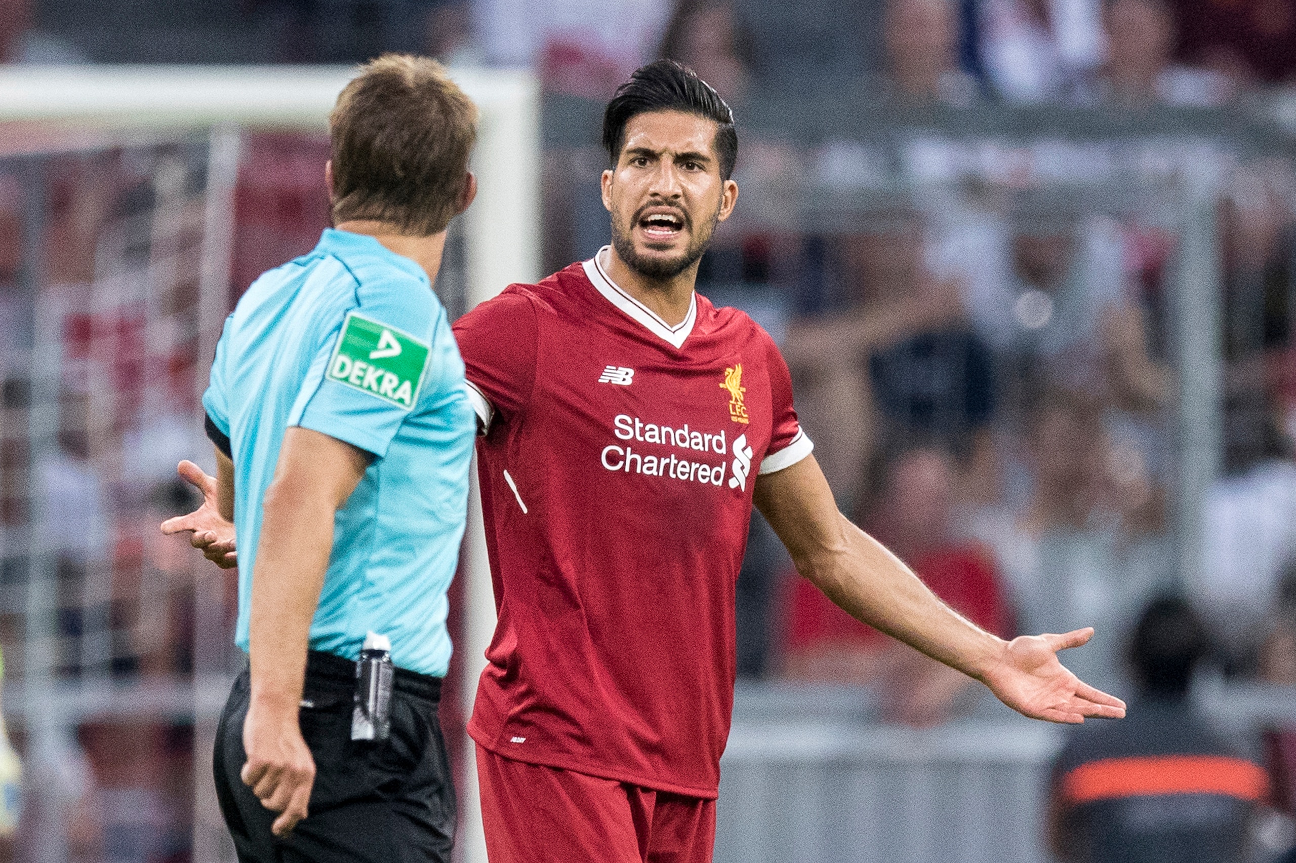 MUNICH, GERMANY - AUGUST 02: Emre Can of Liverpool FC during the Audi Cup 2017 match between Liverpool FC and Atletico Madrid at Allianz Arena on August 2, 2017 in Munich, Germany. (Photo by Boris Streubel/Getty Images) MUNICH, GERMANY - AUGUST 02: Emre Can of Liverpool FC during the Audi Cup 2017 match between Liverpool FC and Atletico Madrid at Allianz Arena on August 2, 2017 in Munich, Germany. (Photo by Boris Streubel/Getty Images)