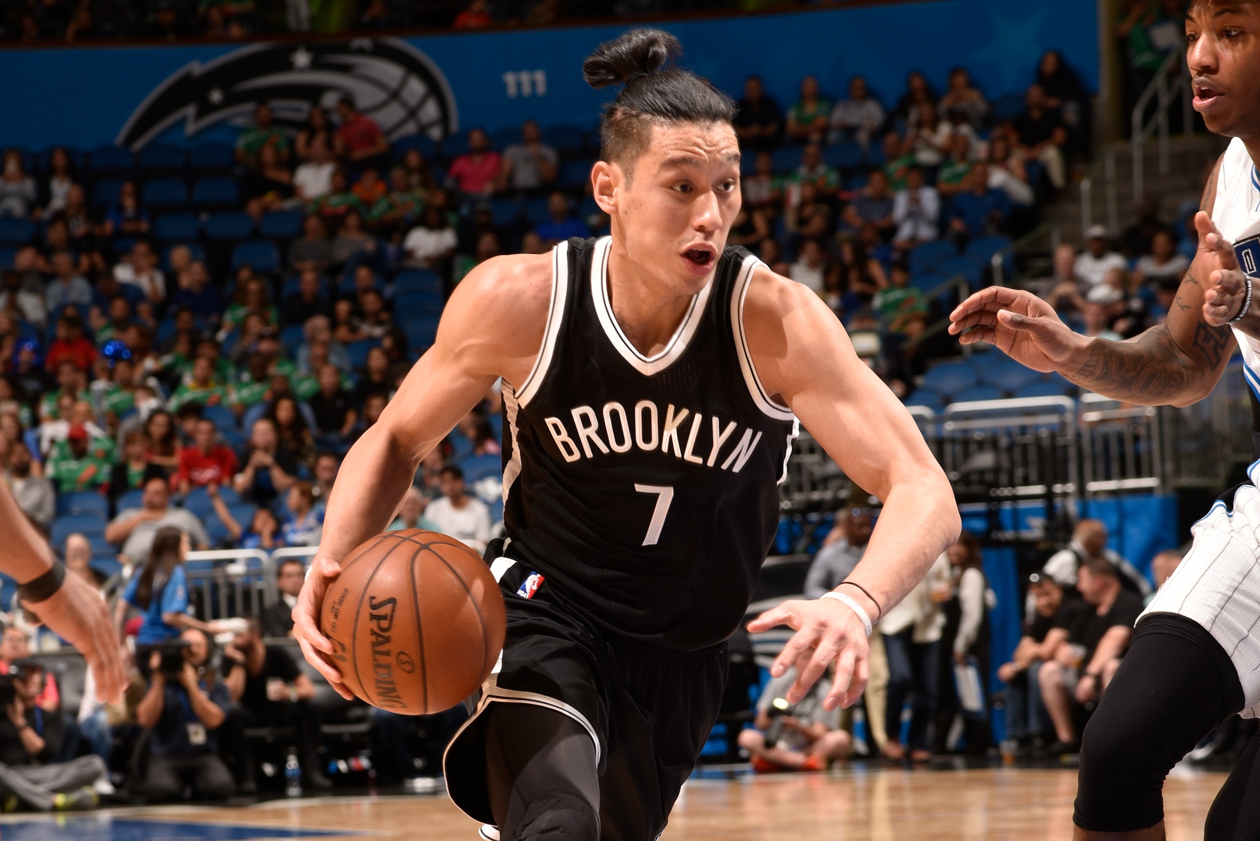 ORLANDO, FL - APRIL 6: Jeremy Lin #7 of the Brooklyn Nets drives to the basket against the Orlando Magic during the game on April 6, 2017 at Amway Center in Orlando, Florida. NOTE TO USER: User expressly acknowledges and agrees that, by downloading and or ORLANDO, FL - APRIL 6: Jeremy Lin #7 of the Brooklyn Nets drives to the basket against the Orlando Magic during the game on April 6, 2017 at Amway Center in Orlando, Florida. NOTE TO USER: User expressly acknowledges and agrees that, by downloading and or