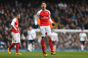 LONDON, ENGLAND - MARCH 05:  Gabriel of Arsenal celebrates his team's first goal during the Barclays Premier League match between Tottenham Hotspur and Arsenal at White Hart Lane on March 5, 2016 in London, England.  (Photo by Paul Gilham/Getty Images)