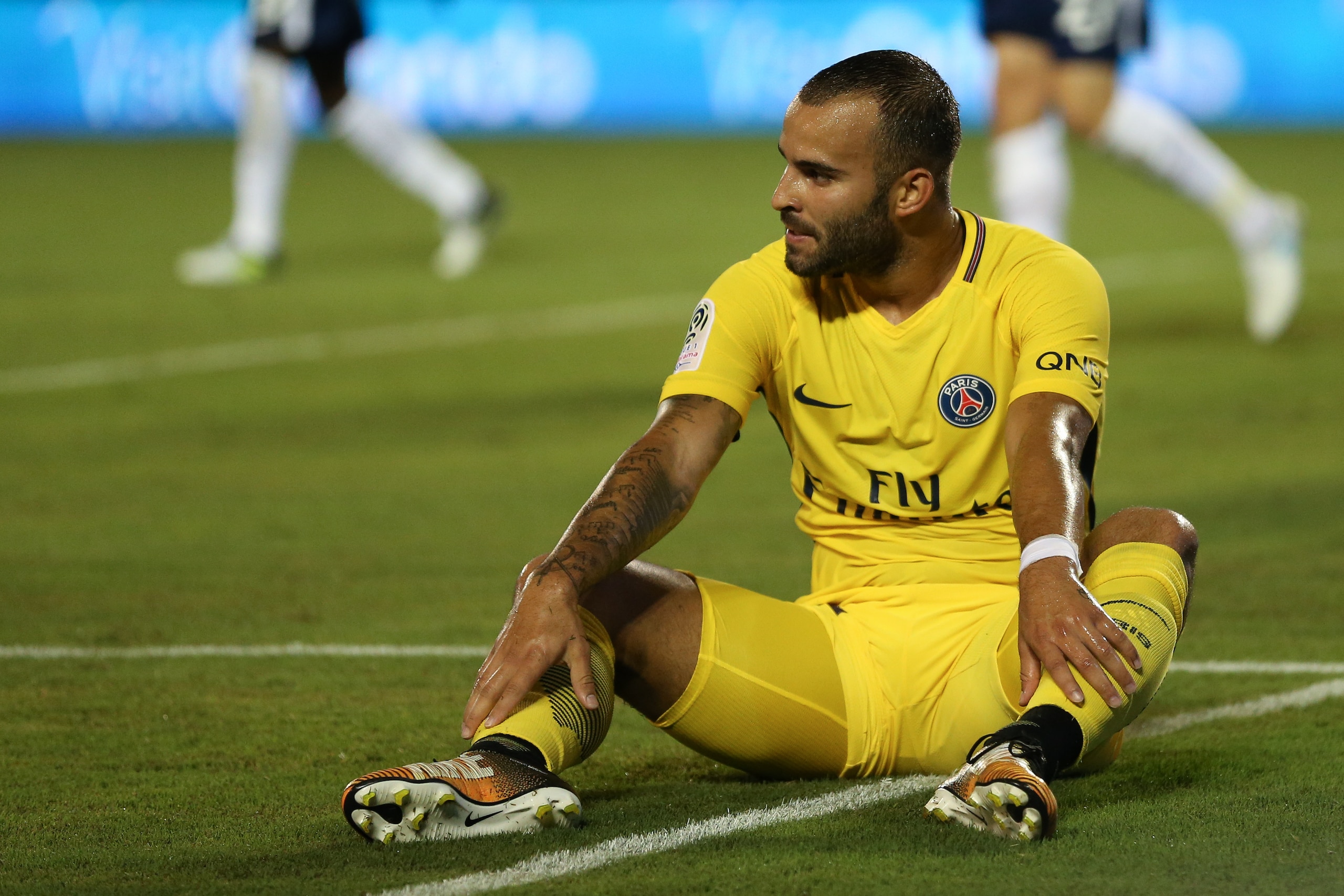 ORLANDO, FL - JULY 22: Jese of Paris Saint-Germain reacts during the International Champions Cup match between Paris Saint-Germain and Tottenham Hotspur on July 22, 2017 in Orlando, United States. (Photo by Robbie Jay Barratt - AMA/Getty Images)