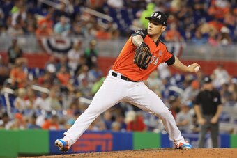 MIAMI, FL - JULY 09:  Tanner Scott #57 of the Baltimore Orioles and the U.S. Team delivers the pitch against the World Team during the SiriusXM All-Star Futures Game at Marlins Park on July 9, 2017 in Miami, Florida.  (Photo by Mike Ehrmann/Getty Images)