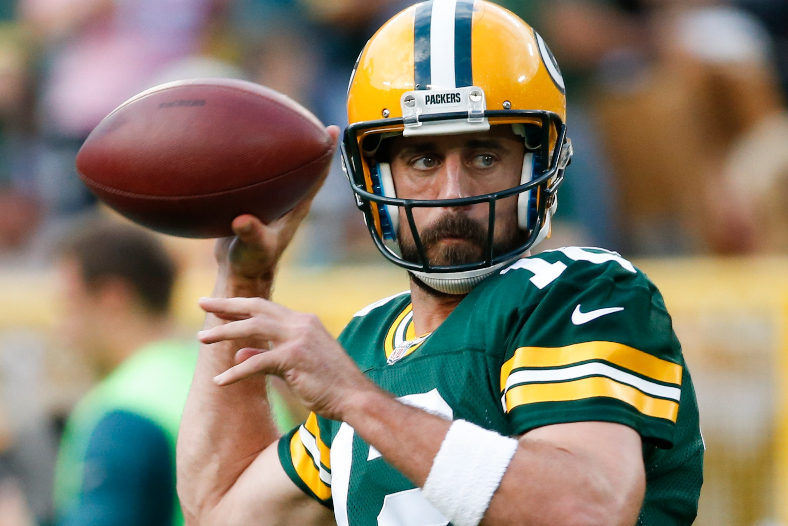 Aaron Rodgers ranks at the top of dynasty league quarterbacks.