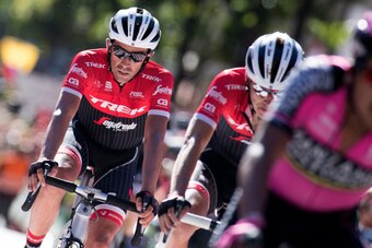 Trek-Segafredo Spanish cyclist Alberto Contador crosses the finish line at the end of the 3rd stage of the 72nd edition of 'La Vuelta' Tour of Spain cycling race on August 21, 2017 in Andorra la Vella.
The 3rd stage was a 158,5km route between Prades and 