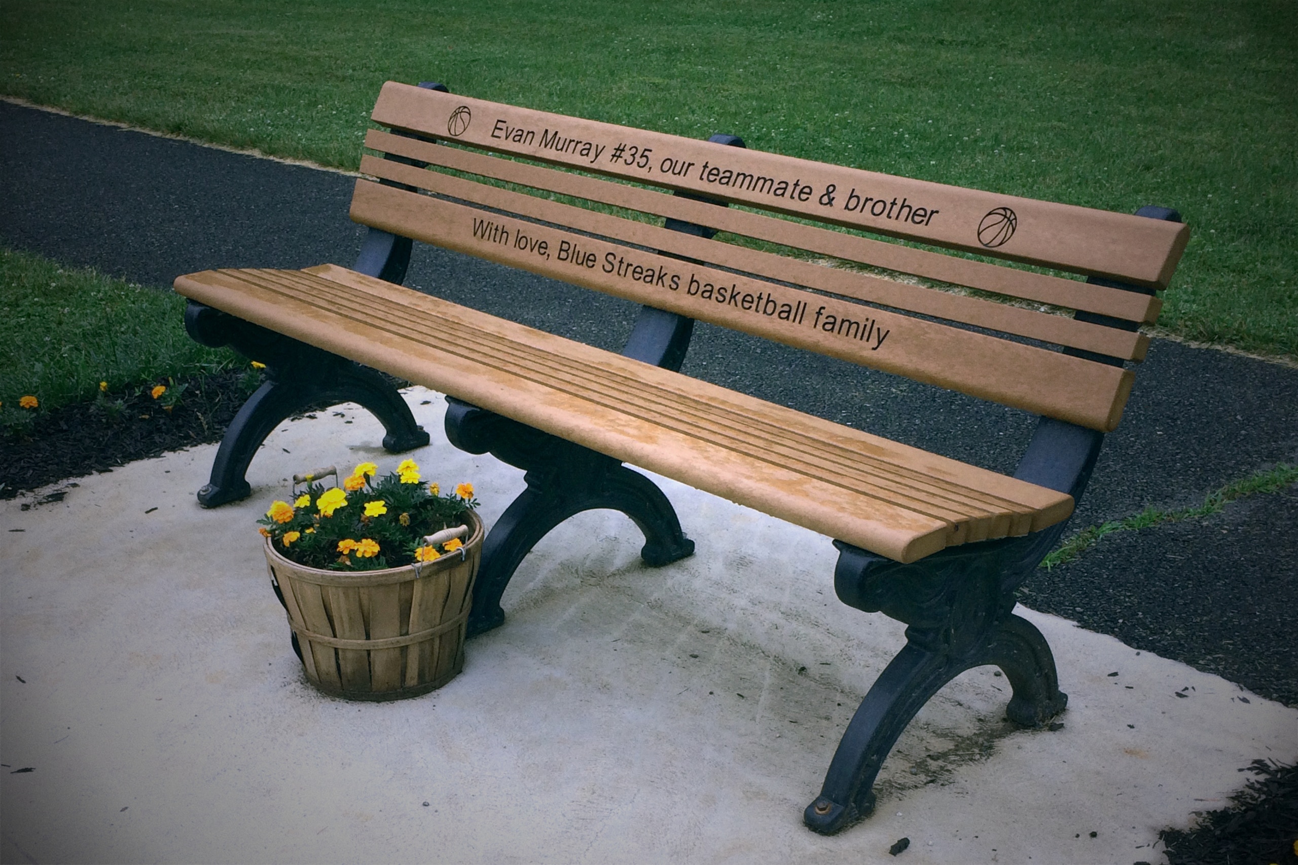 A commemorative bench in Meadow Breeze Park in Washington, New Jersey, where Evan grew up playing football, baseball, basketball and soccer. A commemorative bench in Meadow Breeze Park in Washington, New Jersey, where Evan grew up playing football, baseball, basketball and soccer.