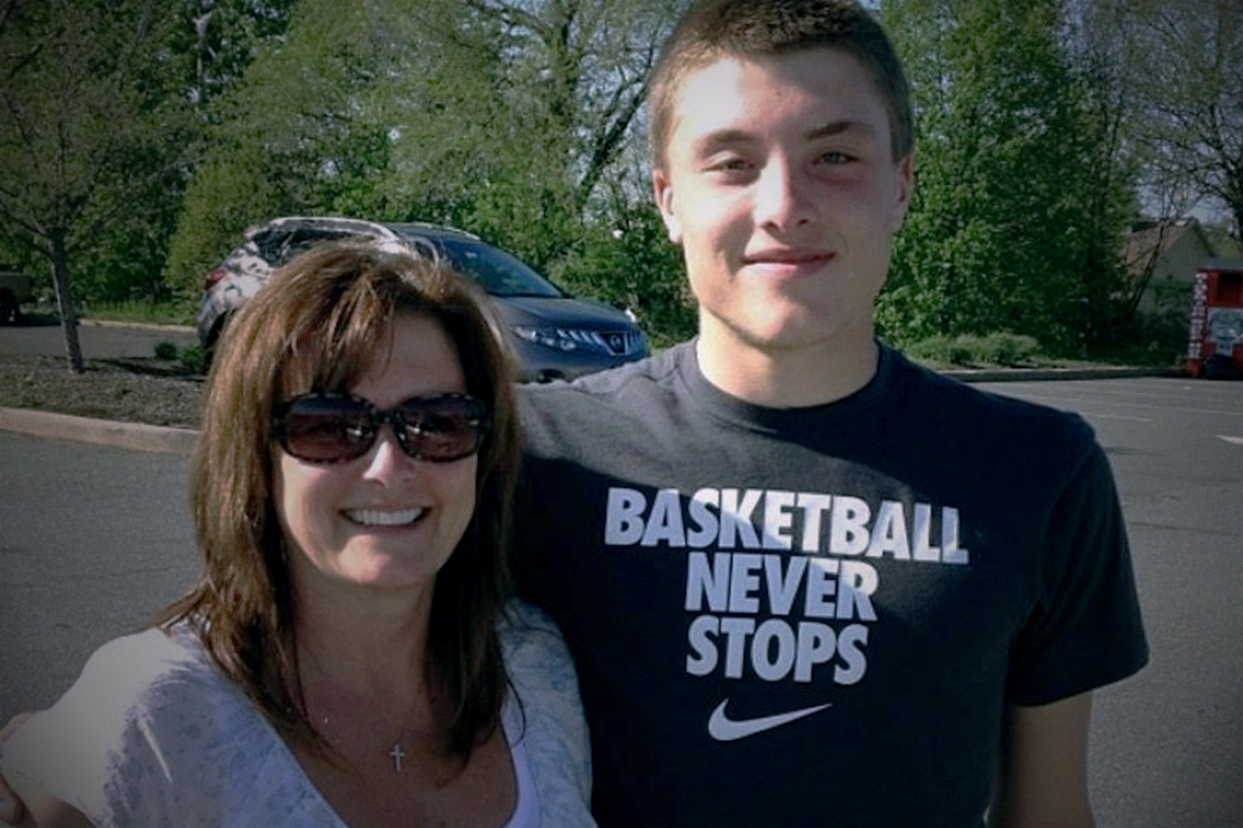 "I won't stop you, but I'll never feel good about it because it's so dangerous," Kelly (left) told Evan (right) when he first signed up for a youth football league. "I won't stop you, but I'll never feel good about it because it's so dangerous," Kelly (left) told Evan (right) when he first signed up for a youth football league.