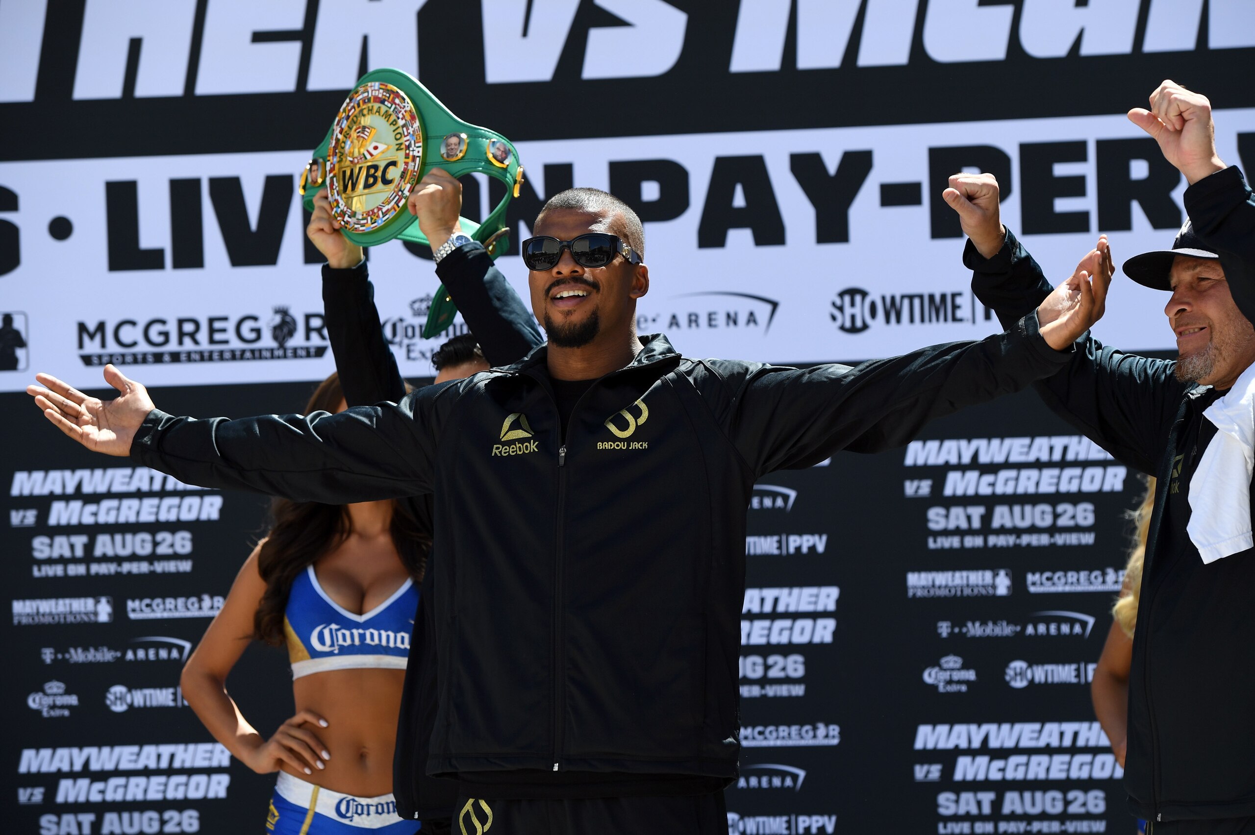 LAS VEGAS, NV - AUGUST 22:  Boxer Badou Jack arrives at Toshiba Plaza on August 22, 2017 in Las Vegas, Nevada. Jack will challenge Nathan Cleverly for his WBA light heavyweight title at T-Mobile Arena on August 26 in Las Vegas.  (Photo by Ethan Miller/Get