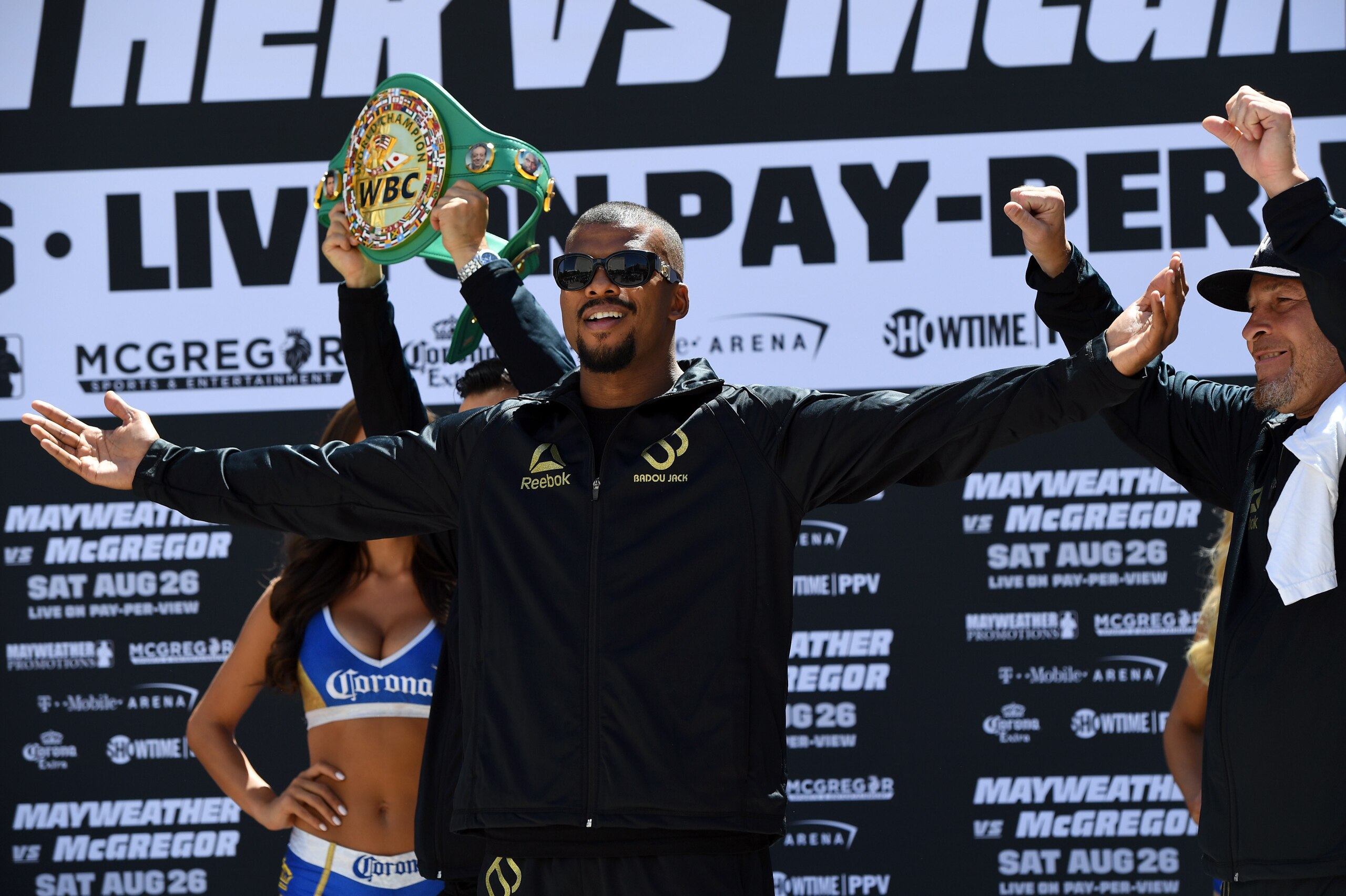 LAS VEGAS, NV - AUGUST 22:  Boxer Badou Jack arrives at Toshiba Plaza on August 22, 2017 in Las Vegas, Nevada. Jack will challenge Nathan Cleverly for his WBA light heavyweight title at T-Mobile Arena on August 26 in Las Vegas.  (Photo by Ethan Miller/Get
