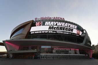Mayweather and McGregor will fight at T-Mobile Arena. But first came The Grand Arrival outside.