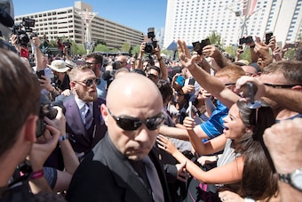 McGregor, a semi-legitimate hero to the marginalized, arrives at The Grand Arrival.