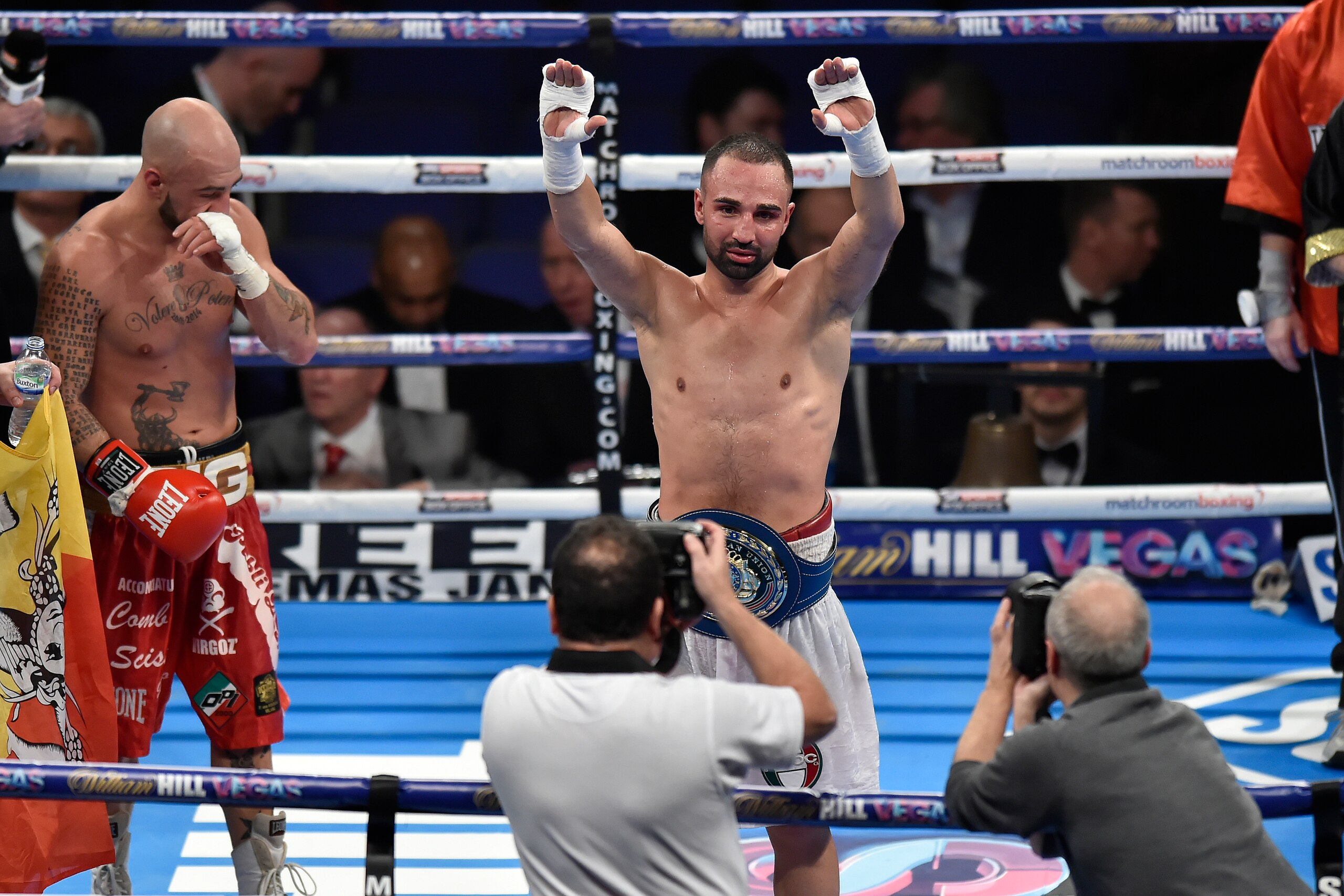 LONDON, ENGLAND - DECEMBER 12:  Paulie Malignaggi claims the vacant European Union Welterweight title after defeating Antonio Moscatiello at The O2 Arena on December 12, 2015 in London, England.  (Photo by Leigh Dawney/Getty Images)