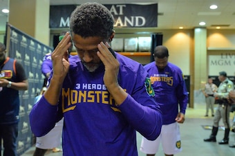 LAS VEGAS, NV - AUGUST 26:  Mahmoud Abdul-Rauf #7 of 3 Headed Monsters during the BIG3 three on three basketball league championship game on August 26, 2017 in Las Vegas, Nevada.  (Photo by Sam Wasson/BIG3/Getty Images)