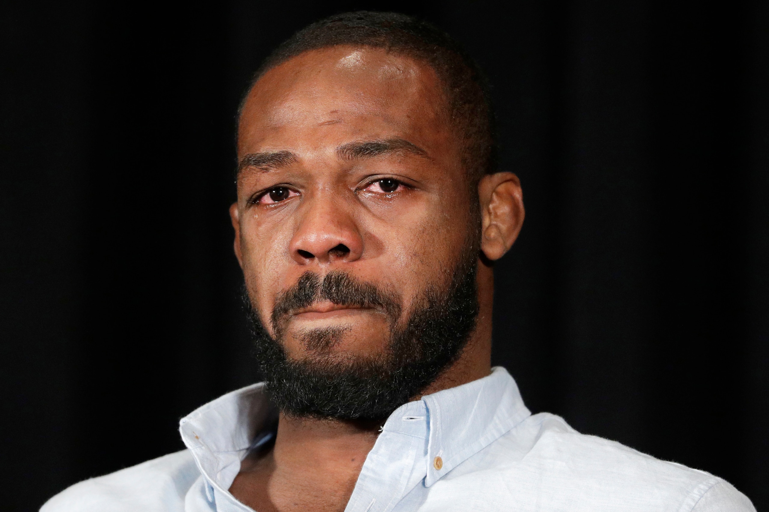 Jones cried during a press conference when his UFC 200 bout with Daniel Cormier was cancelled.