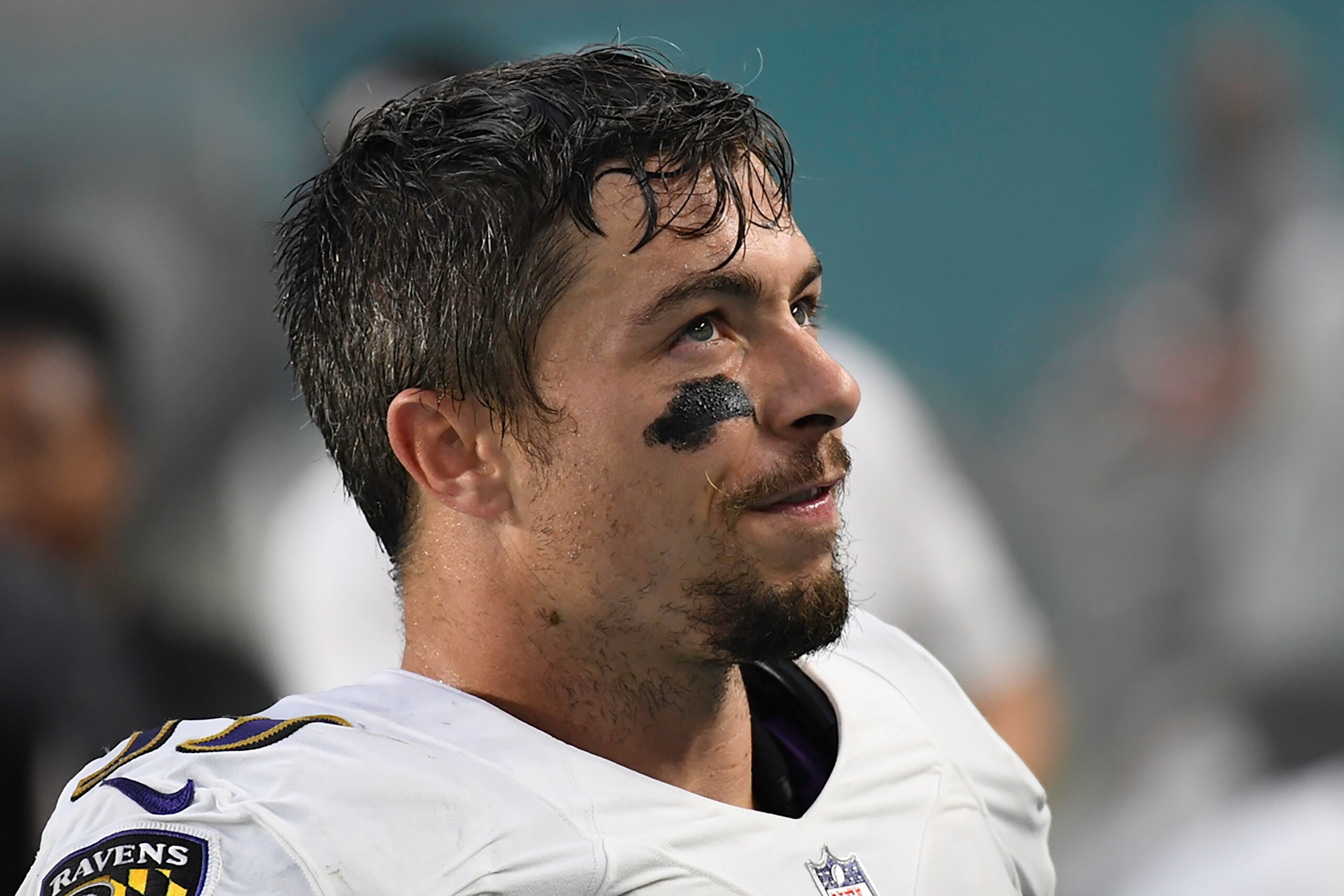 MIAMI GARDENS, FL - AUGUST 17:  Running back Danny Woodhead #39 of the Baltimore Ravens looks on during a preseason game against the Miami Dolphins at Hard Rock Stadium on August 17, 2017 in Miami Gardens, Florida.  (Photo by Ron Elkman/Sports Imagery/ Ge