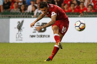 HONG KONG - JULY 22:  Philippe Coutinho of Liverpool FC in action during Premier League Asia Trophy final match between Leicester City FC and Liverpool FC on July 22, 2017 in Hong Kong, Hong Kong.  (Photo by On Man Kevin Lee/Getty Images)
