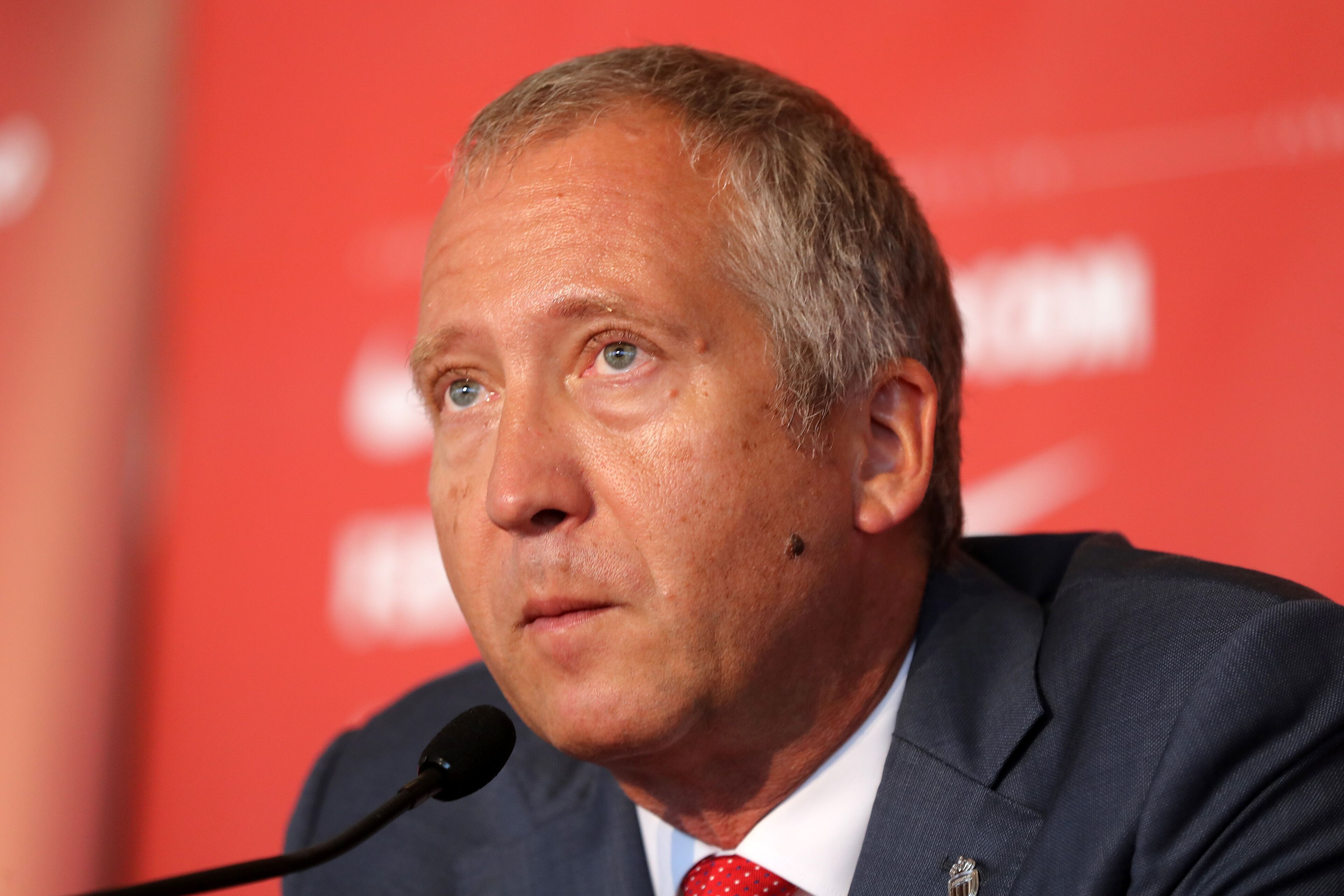 Monaco's Russian club vice-president Vadim Vasilyev addresses a press conference during the official presentation of new players of the French L1 football club of Monaco in Monaco on July 26, 2017.  / AFP PHOTO / VALERY HACHE        (Photo credit should r