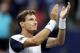 NEW YORK, NY - SEPTEMBER 03:  Pablo Carreno Busta of Spain celebrates after winning his fourth round match against Denis Shapovalov of Canada on Day Seven of the 2017 US Open at the USTA Billie Jean King National Tennis Center on September 3, 2017 in the 