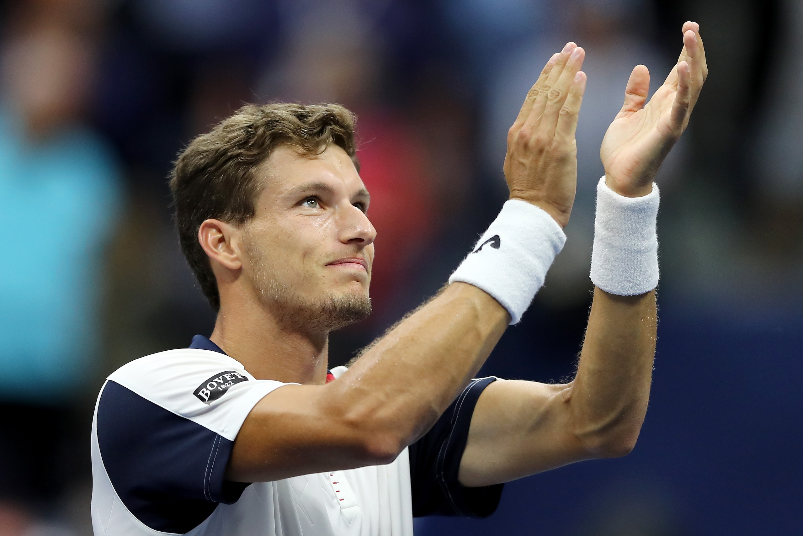 NEW YORK, NY - SEPTEMBER 03: Pablo Carreno Busta of Spain celebrates after winning his fourth round match against Denis Shapovalov of Canada on Day Seven of the 2017 US Open at the USTA Billie Jean King National Tennis Center on September 3, 2017 in the NEW YORK, NY - SEPTEMBER 03: Pablo Carreno Busta of Spain celebrates after winning his fourth round match against Denis Shapovalov of Canada on Day Seven of the 2017 US Open at the USTA Billie Jean King National Tennis Center on September 3, 2017 in the