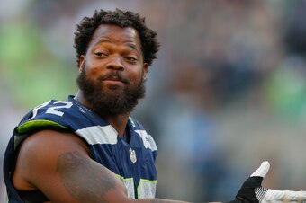 SEATTLE, WA - AUGUST 25:  Defensive end Michael Bennett #72 of the Seattle Seahawks looks on during the game against the Kansas City Chiefs at CenturyLink Field on August 25, 2017 in Seattle, Washington.  (Photo by Otto Greule Jr/Getty Images)