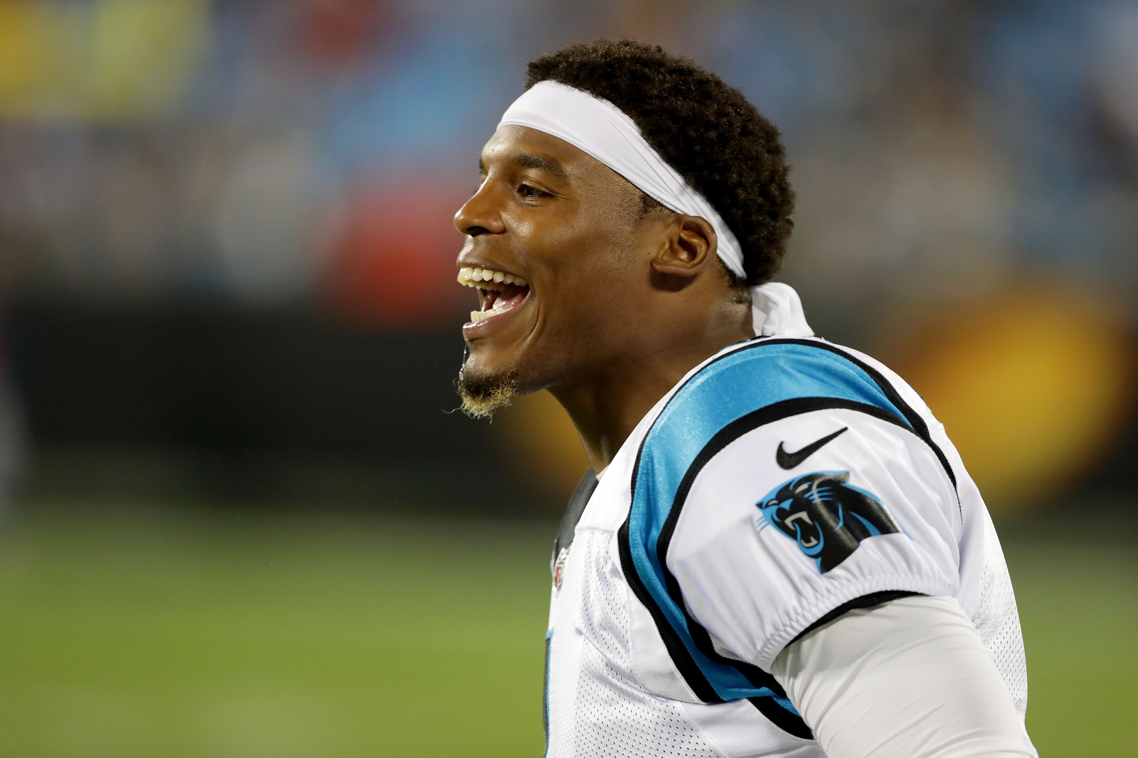 CHARLOTTE, NC - AUGUST 31:  Cam Newton #1 of the Carolina Panthers watches on against the Pittsburgh Steelers during their game at Bank of America Stadium on August 31, 2017 in Charlotte, North Carolina.  (Photo by Streeter Lecka/Getty Images)