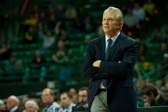 WACO, TX - DECEMBER 18: Northwestern State Demons head coach Mike McConathy looks on against the Baylor Bears on December 18, 2013 at the Ferrell Center in Waco, Texas.  (Photo by Cooper Neill/Getty Images)
