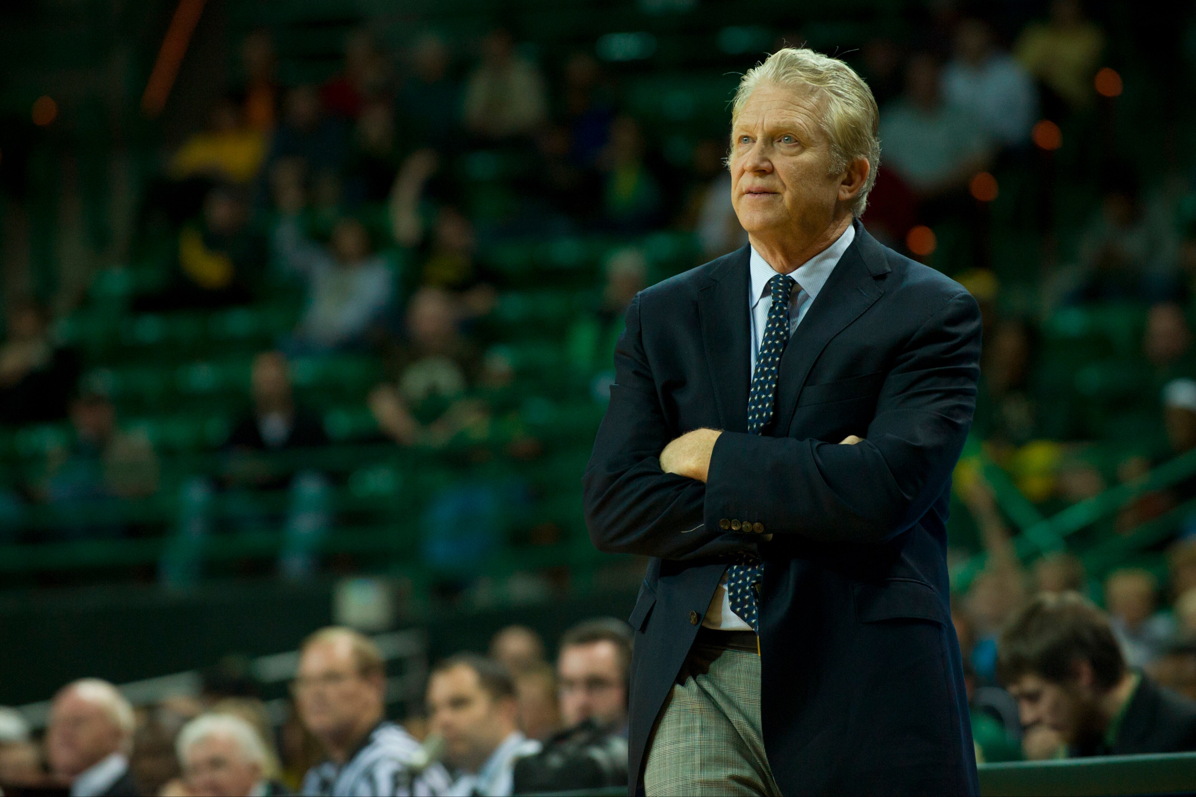 WACO, TX - DECEMBER 18: Northwestern State Demons head coach Mike McConathy looks on against the Baylor Bears on December 18, 2013 at the Ferrell Center in Waco, Texas.  (Photo by Cooper Neill/Getty Images)