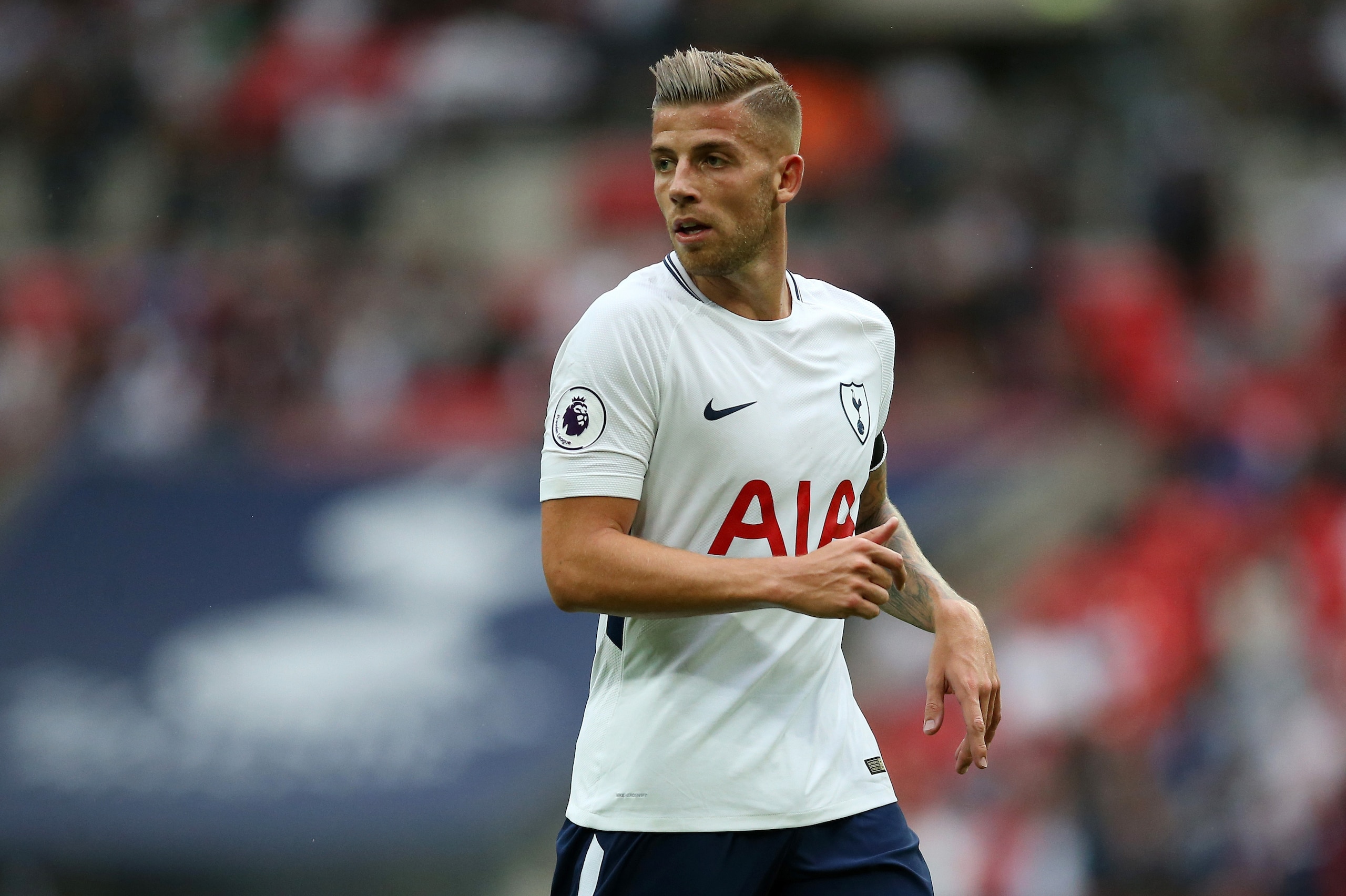 LONDON, ENGLAND - AUGUST 20: Toby Alderweireld of Tottenham Hotspur during the Premier League match between Tottenham Hotspur and Chelsea at Wembley Stadium on August 20, 2017 in London, England. (Photo by Catherine Ivill - AMA/Getty Images) LONDON, ENGLAND - AUGUST 20: Toby Alderweireld of Tottenham Hotspur during the Premier League match between Tottenham Hotspur and Chelsea at Wembley Stadium on August 20, 2017 in London, England. (Photo by Catherine Ivill - AMA/Getty Images)