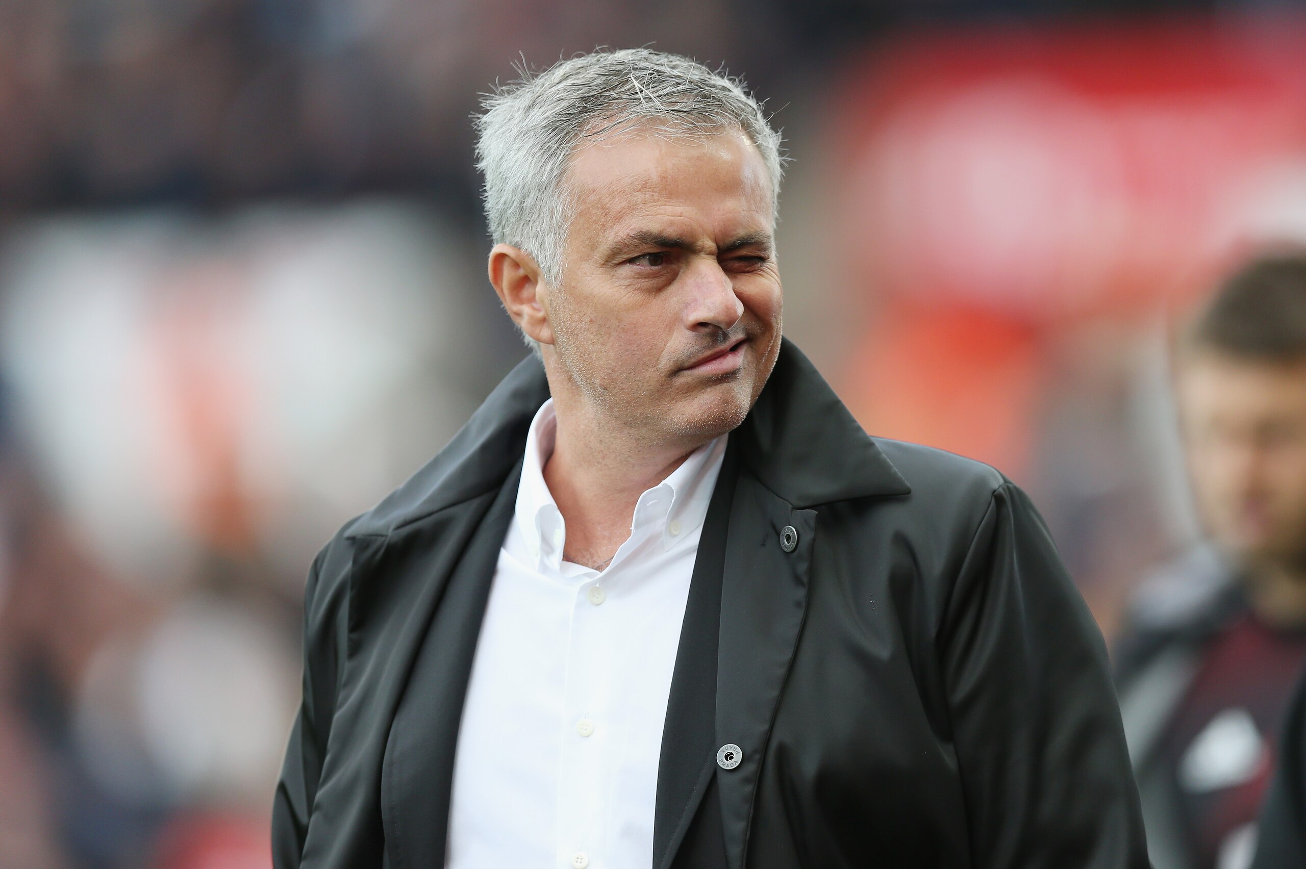 STOKE ON TRENT, ENGLAND - SEPTEMBER 09:  Manchester United manager Jose Mourinho walks out prior to the Premier League match between Stoke City and Manchester United at Bet365 Stadium on September 9, 2017 in Stoke on Trent, England.  (Photo by Alex Morton