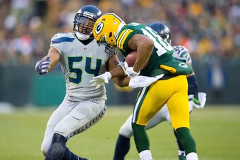 Dec 11, 2016; Green Bay, WI, USA;  Seattle Seahawks linebacker Bobby Wagner (54) during the game against the Green Bay Packers at Lambeau Field.  Green Bay won 38-10.  Mandatory Credit: Jeff Hanisch-USA TODAY Sports