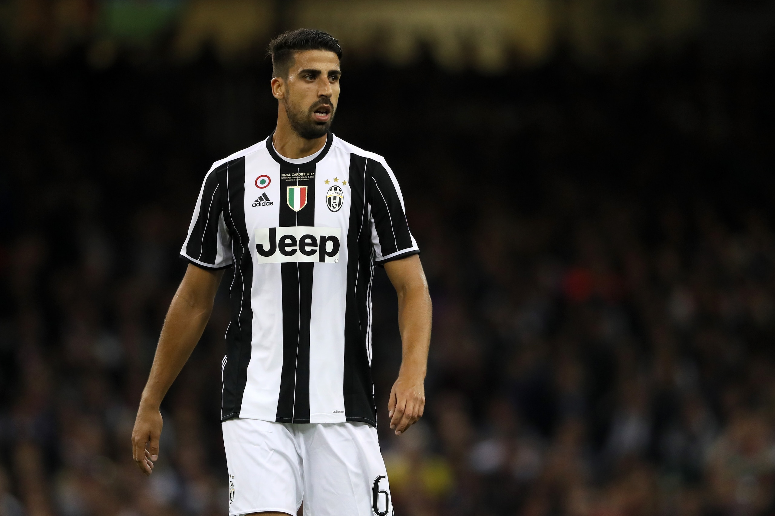 CARDIFF, WALES - JUNE 03:  Sami Khedira of Juventus looks on during the UEFA Champions League Final between Juventus and Real Madrid at National Stadium of Wales on June 3, 2017 in Cardiff, Wales.  (Photo by Matthew Ashton - AMA/Getty Images)